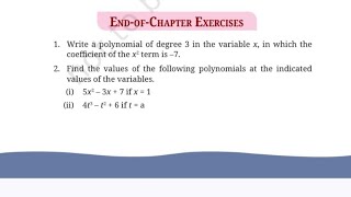 Class 9th ganita Manjari ch2 introduction of linear polynomials new NCERT 📚 END OF EXERCISE QUE 1TO6