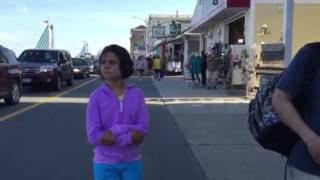 Chloe exploring the Hampton Beach Strip