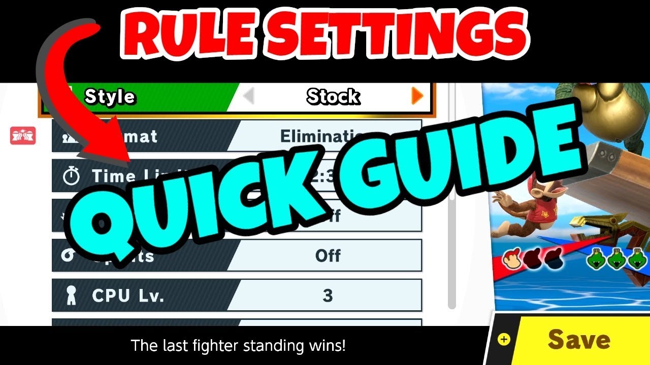 Rule Settings Menu Tour Smash Bros Ultimate (QUICK GUIDE) YouTube