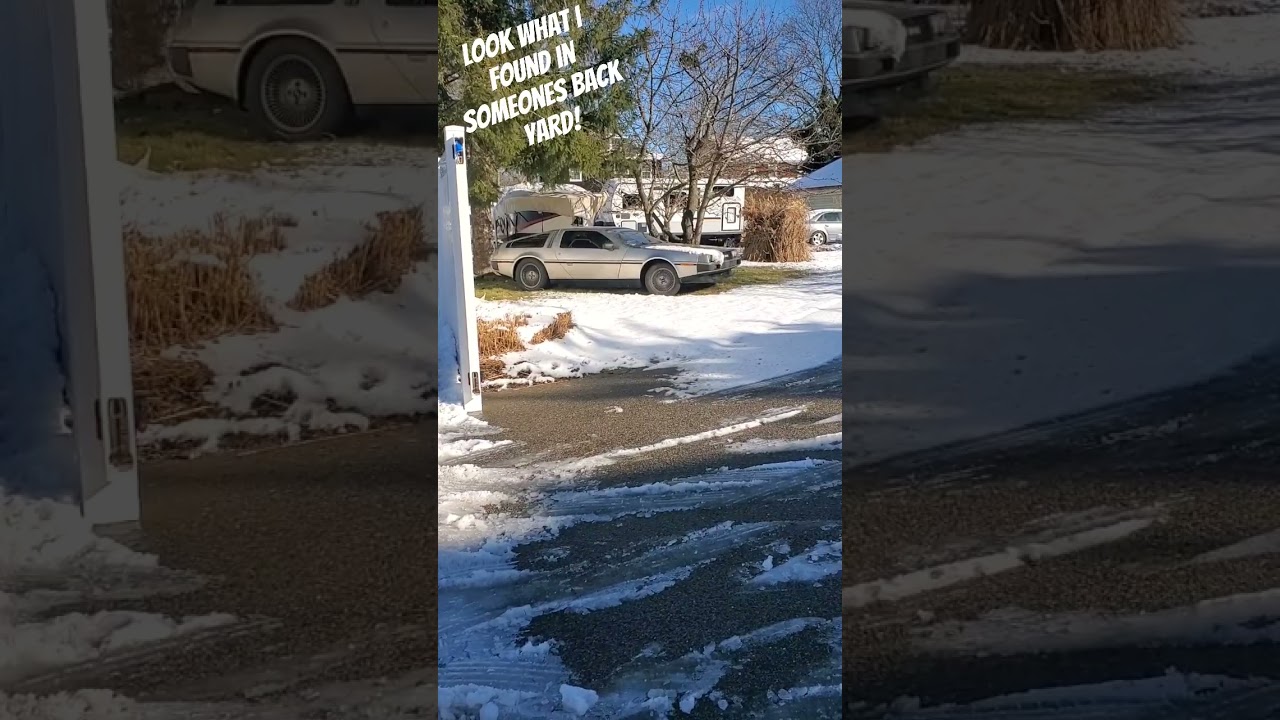 I found a classic Delorean sitting in a yard! 