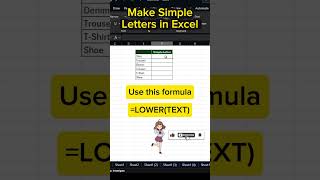 EXCEL LOWER CASE #excel #shorts #lower #simple #letter