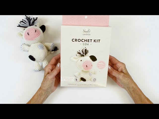 CrochetBox Crochet Kit for Beginners - Cow Crochet Kit, All You Need in,  Include Step-by-Step Video Tutorial, Holiday, Birthday, Gift for Adults