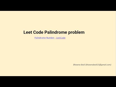 Leet Code Palindrome Problem