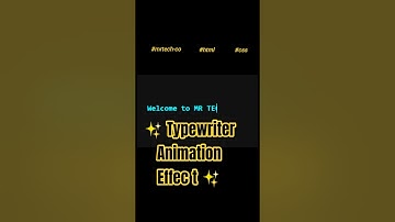 ✨How to Create a Typewriter Text Animation Using HTML & CSS | No JavaScript ✨ #coding #shorts