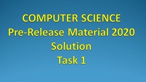 O levels/ IGCSE Pre-Release material solution 2020  TASK 1  #pre_release_material_2020
