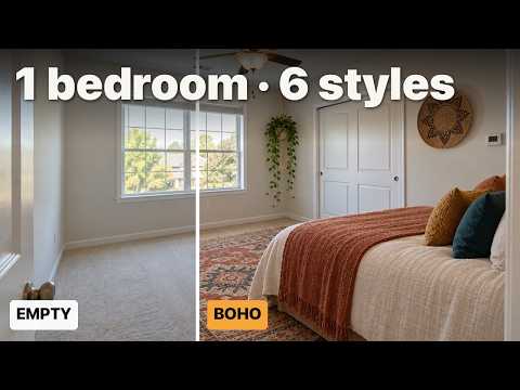 One Empty Bedroom, 6 Design Styles: AI Virtual Staging Compared