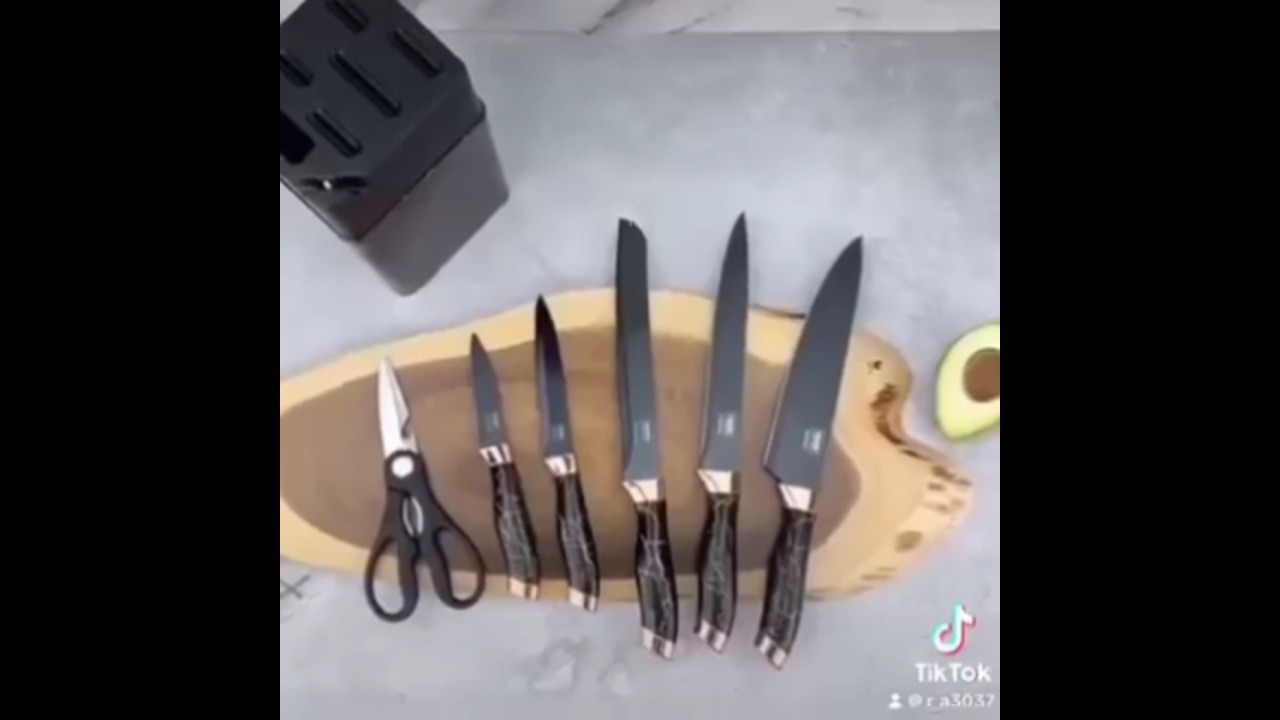 Best 7-Pieces Kitchen Knife Set + Scissors + Knife Sharpener