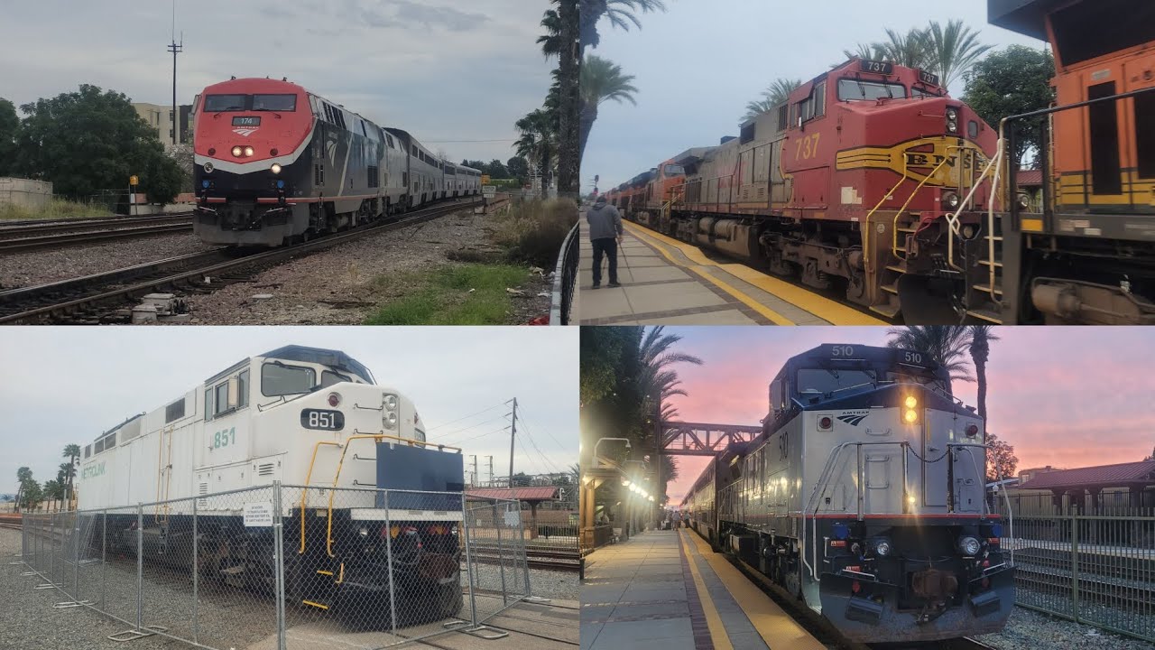 Railfanning At Fullerton, CA On 2-15-26 (Ft: AMTK 174, 510, BNSF 737, And SCAX 851)