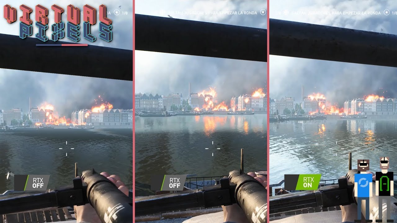BATTLEFIELD V Ray Tracing ON vs OFF @ i9 9900k RTX 2080 2k