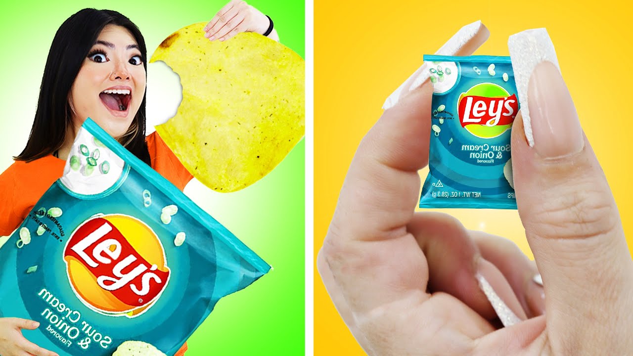 TINY VS GIANT FOOD CHALLENGES Bombofoods