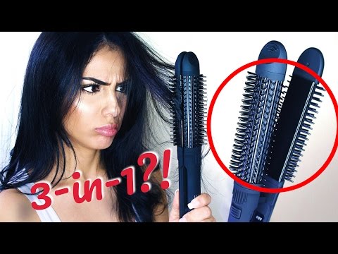 Curling Iron, Round Brush, & Flat Iron?! Xtava 3 in 1 Styler First Impression, Review & Demo!