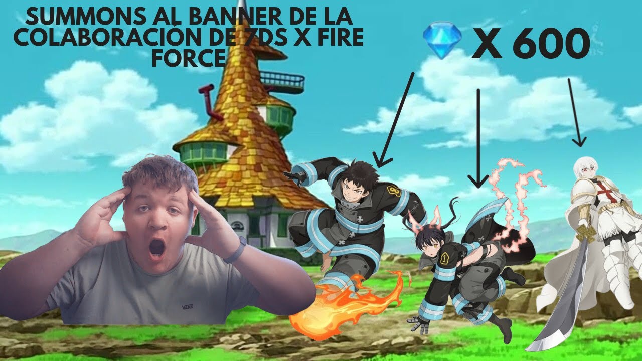 SUMMONS AL BANNER DE LA COLABORACIÓN DE 7DS X FIRE FORCE