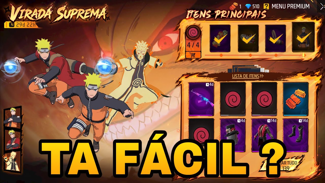 PEGANDO O NARUTO NO EVENTO VIRADA SUPREMA DO FREE FIRE, QUANTOS DIMAS GASTEI ?