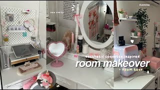 aesthetic room makeover + tour  𝜗𝜚 coquette, pinterest inspired, room transformation 2024 🛒 ♡︎₊ ⊹