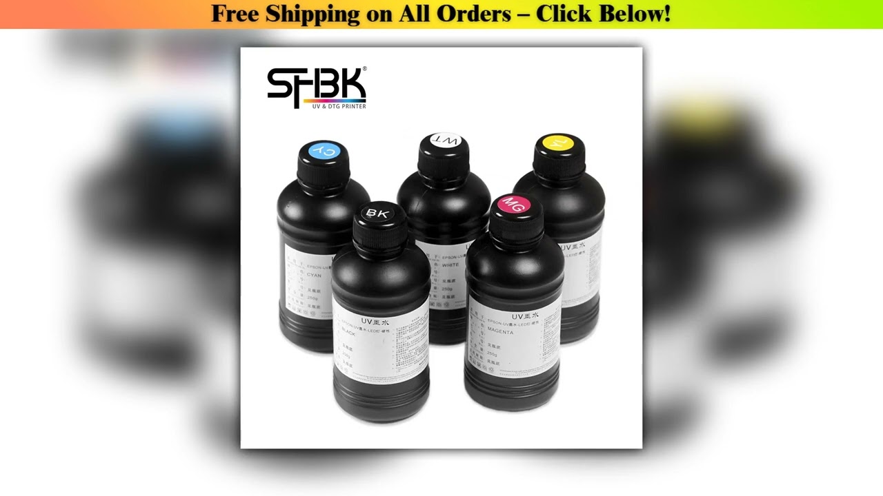 5 bottles 1 set kit 1250ML UV DTF ink for A3 A4 UV flatbed printer Used in EPSON DX5 DX7 TX800