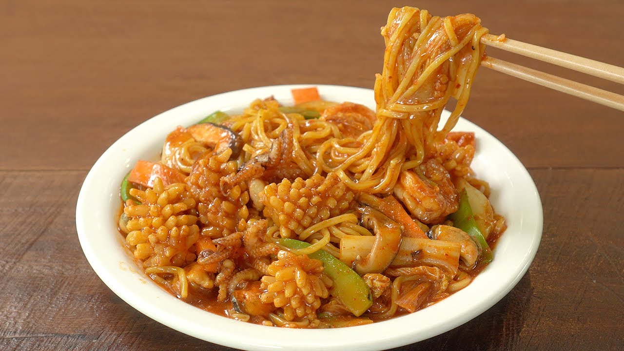 사먹는것 만큼 맛있는, 해물 볶음짬뽕 만들기 :: 정말 맛있어서 엄지척 :: Stir-fried Seafood Jjambbong :: Spicy Noodles