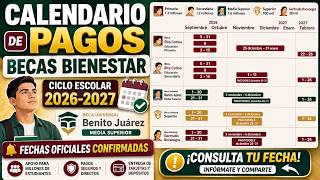 Filtered Payment Schedule Welfare Scholarships School Year 2026-2027 Benito Juárez Scholarship Au...