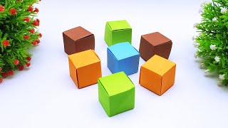 Seamless Cube Out Of Paper | Handmade Cube Box | Easy Origami Cube Making Without Glue Or Tape