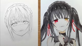 How to Draw KURUMI [ Date a Live ] - Cara Menggambar Anime
