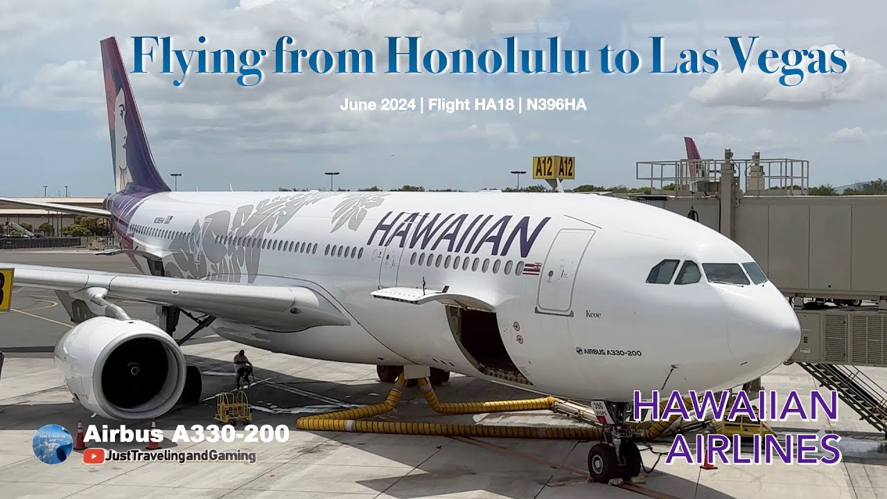 [4K] Flying  Hawaiian Airlines A330 Honolulu to Las Vegas | June 2024 
