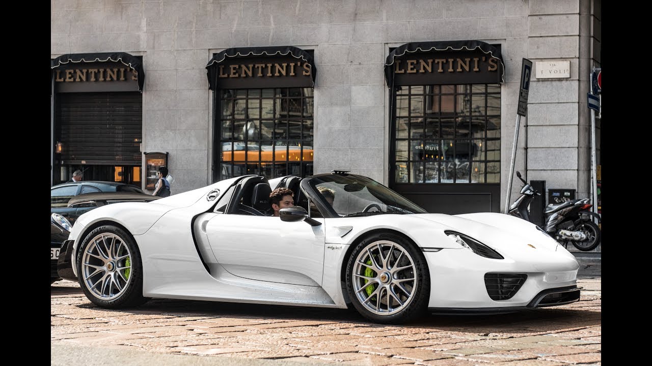 White Porsche 918 Spyder In Milan