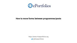 How to move forms between programmes/posts