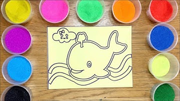 Tô Màu Tranh Cát Chú Cá Heo Dễ Thương - Sand Painting Cute Dolphin | Thái Châu