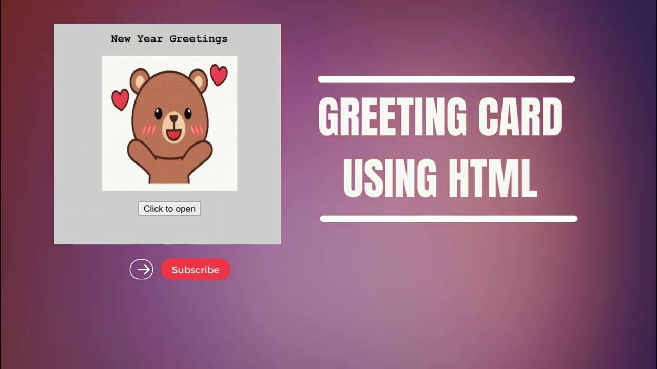 How to create a Greeting Card using HTML? #html #html5 #htmlbasics # ...
