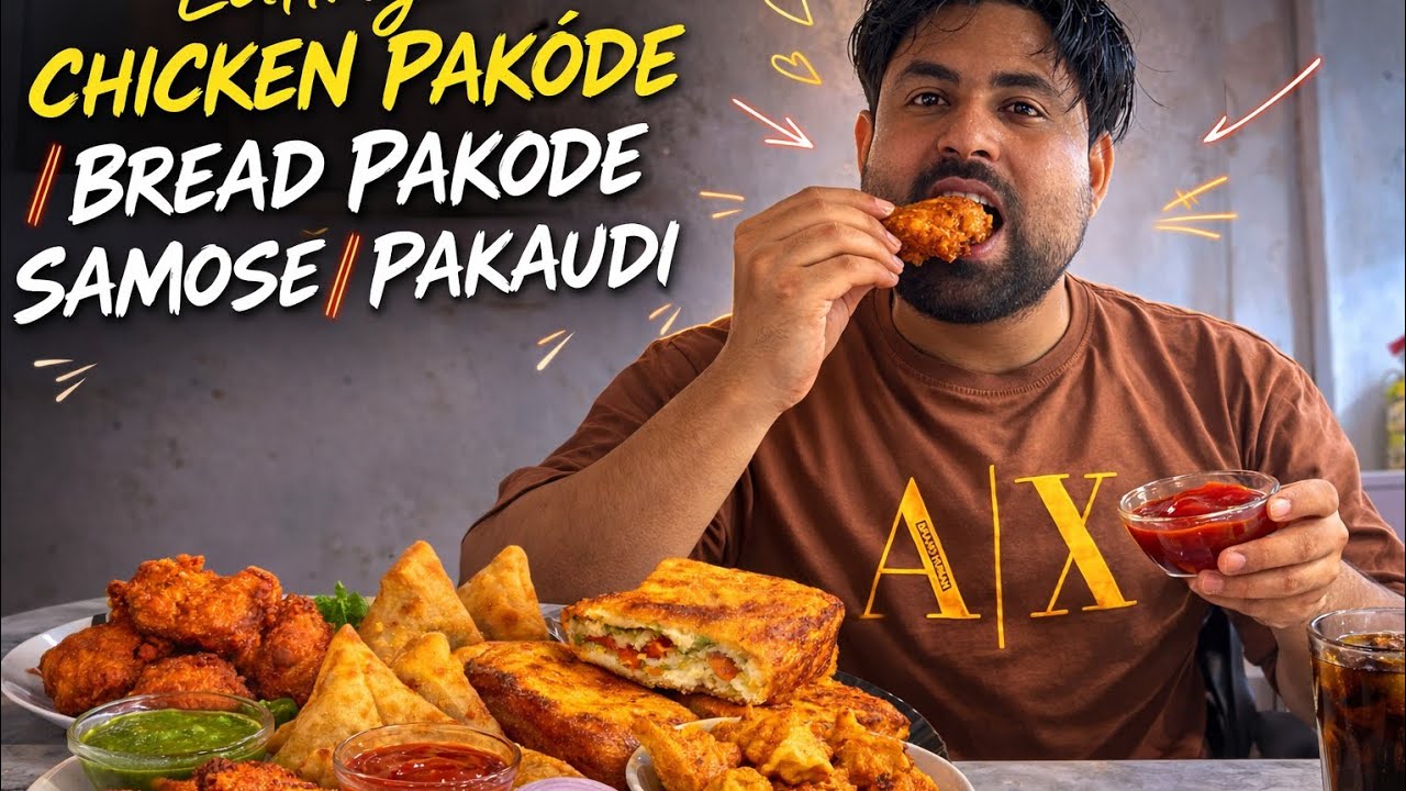 Chicken Pakode Lover!😋 Pakode + Samosa Feast! पकौड़ी ब्रांड पकौड़ी 😍समोसा पकौड़ी