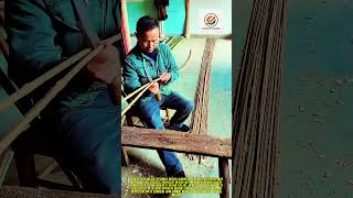 두꺼운 통대나무를 순식간에 종이처럼 얇은 살대로 포 떠버리는 장인 #worker #process #bamboocraft #technology #satisfying
