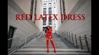 RED LATEX DRESS IN KSY LIONESS