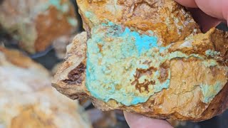 Grading the raw turquoise I just mined at the Royston mine
