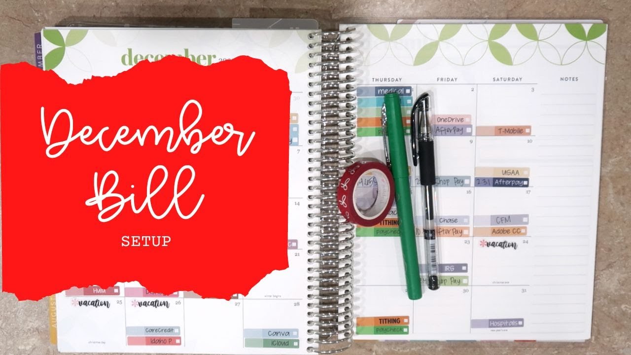 Budget Planner Setup - December | Erin Condren Life Planner | Beginner ...