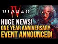 Diablo 4 - One Year Anniversary Event! Huge level up bonuses, new events, FREE cosmetics!