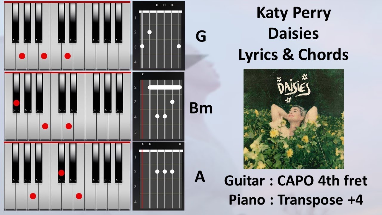 Katy Perry Daisies Lyrics and Chords for Piano and Guitar YouTube