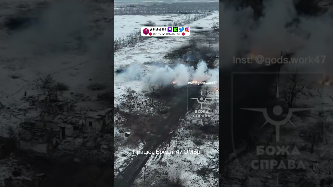 New footage of a Ukrainian M2A2 Bradley hitting Russians with 25mm chaingun fire