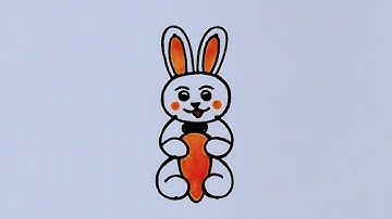 How to draw a rabbit with using 2×5 dots easy step by step // Easy Cute Bunny drawing