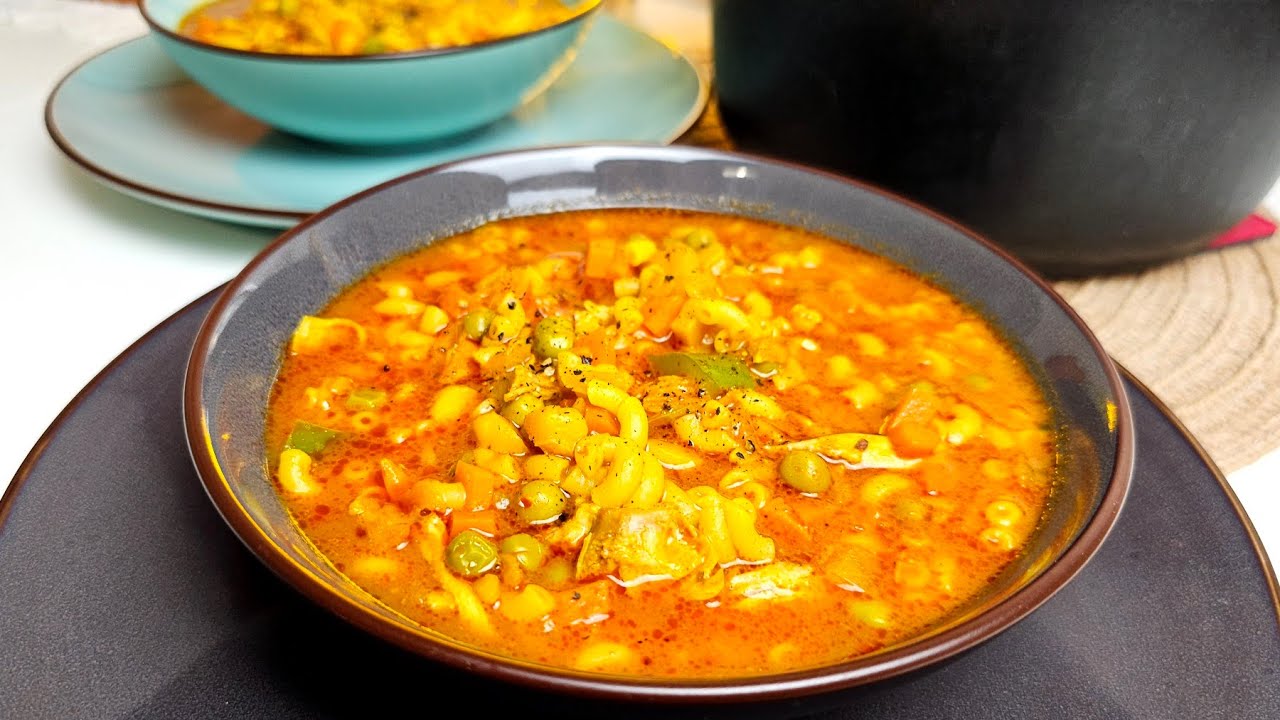 مقرونة جارية محرحرة بالدجاج و الخضر 🍲❤️makarouna jeria aux légumes et au poulet