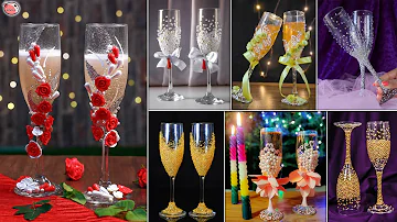 Boho.. DIY Glass Decoration For Wedding Guest | Bride and Groom Toasting Glass