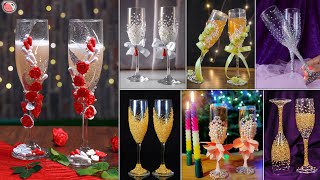 Boho.. DIY Glass Decoration For Wedding Guest | Bride and Groom Toasting Glass