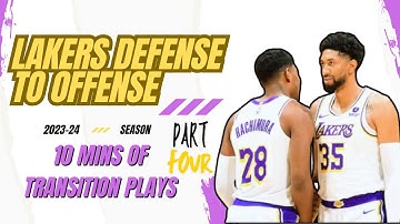 Lakers in Transition [Part 4] | 2023-24 Defense to Offense Highlight Plays