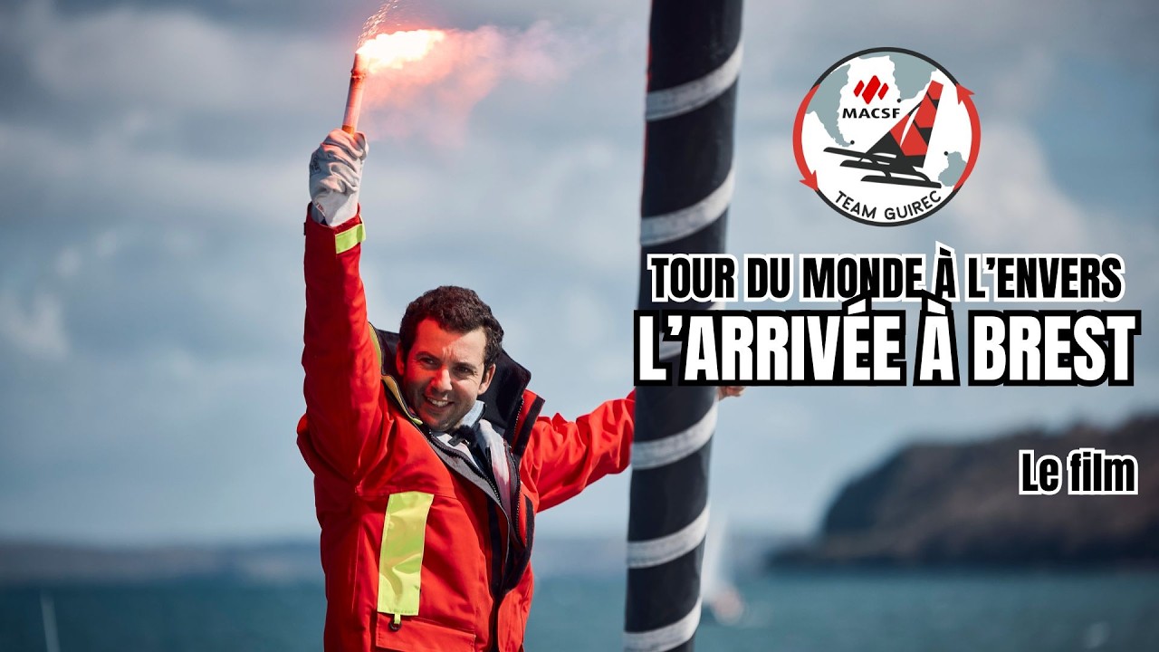 ⁣Record du tour du monde à l'envers : l'arrivée victorieuse de Guirec Soudée