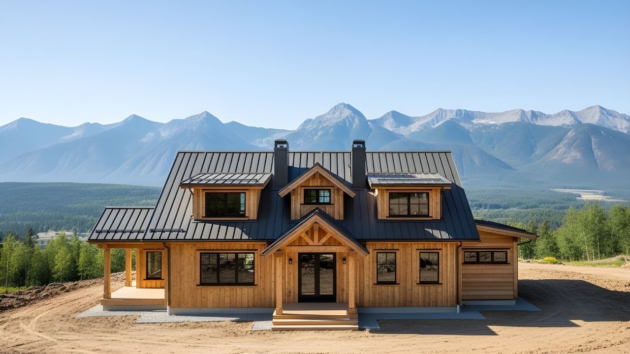 Семья построила удивительный бревенчатый дом в глубине Аляски от начала до конца (фото @MontanaHa...
