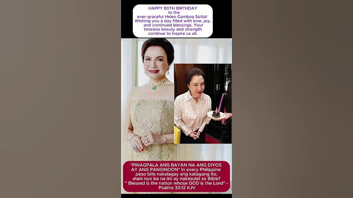 𝐇𝐚𝐩𝐩𝐲 𝟖𝟎𝐭𝐡 𝐁𝐢𝐫𝐭𝐡𝐝𝐚𝐲 to the ever-graceful Helen Gamboa Sotto!