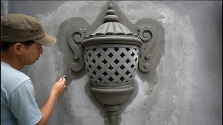 DIY wall decoration lanterns with sand cement