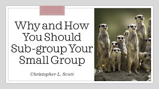 Why and How You Should Sub-group Your Small Group
