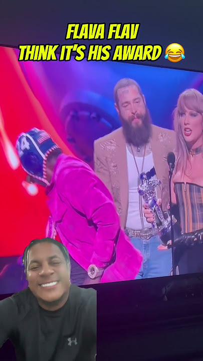 Flava Flav snatched off stage at VMAs #flavaflav #taylorswift #postmalone #vmas2024