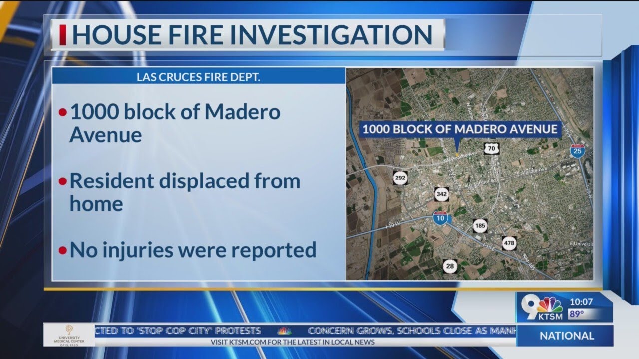1 person displaced by house fire in Las Cruces - YouTube