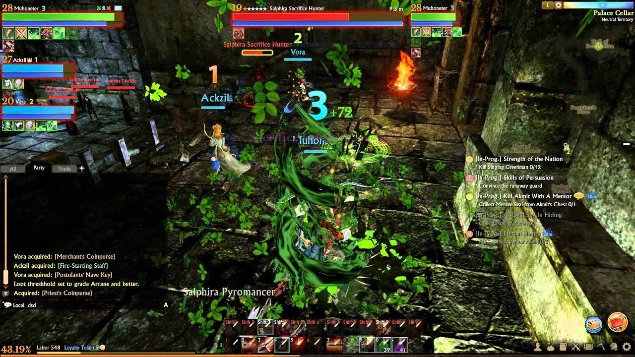 Archeage Dungeon Palace Cellar Outrider LVL 28 Walkthrough HD - YouTube