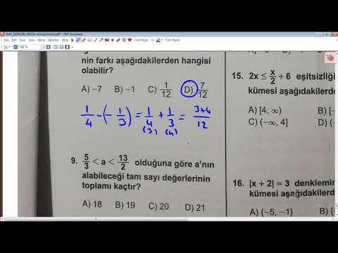 AÖL Aralık 2019 Matematik 1 Soruları Ve Açıklamalı Çözümleri